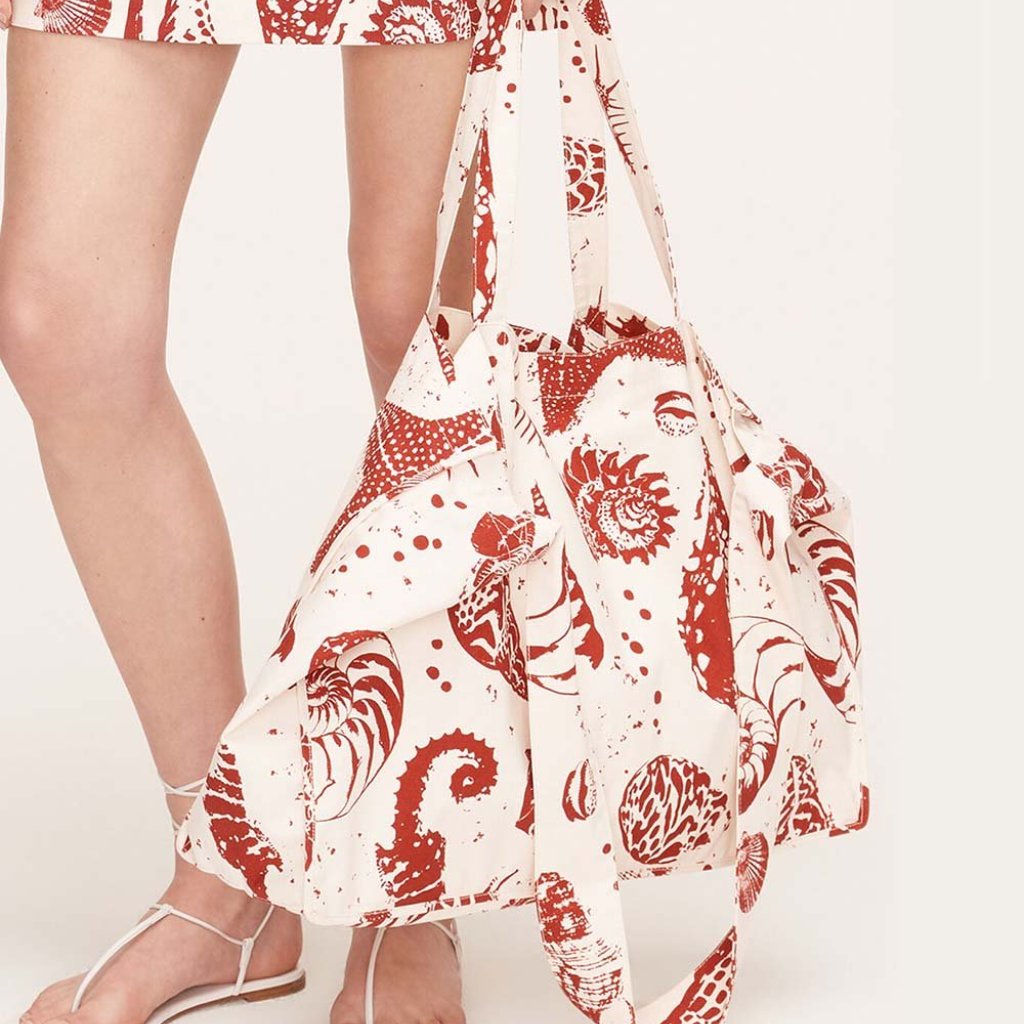 Nwt Rebecca Taylor | White & Red Sea Shore Tote Bag